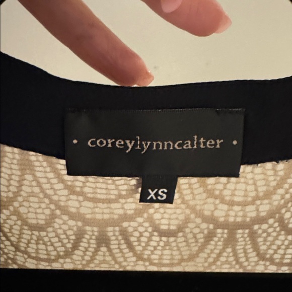 Corey Lynn Calter Cream Lace Top with Black Accents - Picture 4 of 5